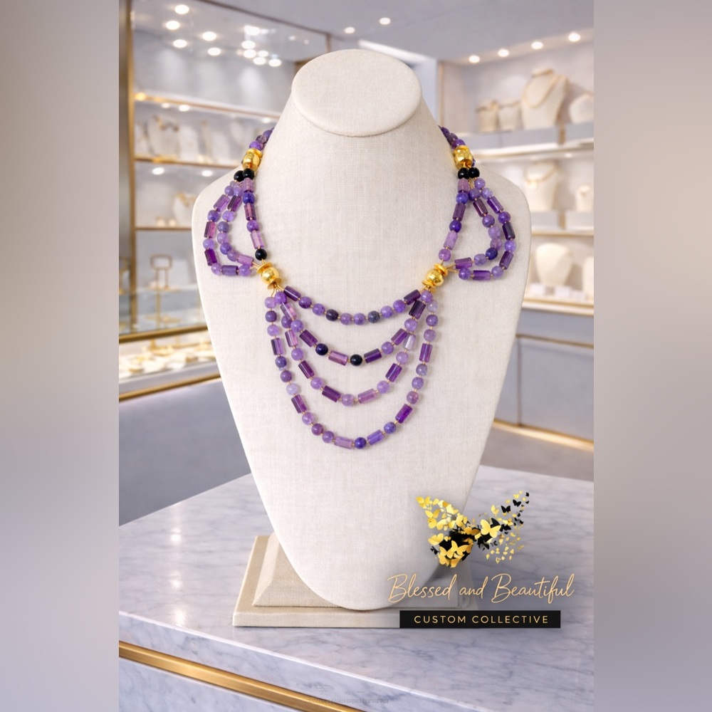 Purple and Gold Necklace